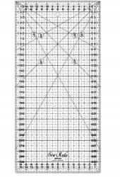 Texi Patchwork és quilting vonalzó, 160x320 mm, centiméteres beosztás, fekete (5904341690188)