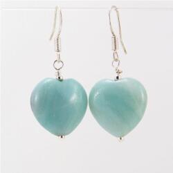 Amazonit szív fülbevaló