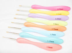  Ergonomikus horgolótű készlet csipke és amigurumi horgoláshoz - 8db-os