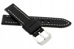 JVD Bőrszíj Jvd Karórához 22MM Fekete Fehér Cérna (R41201)