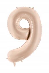 Party Deco Fólia Léggömb 9-ES Szám Bézs