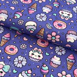  Jersey Sweet food lavender digital print