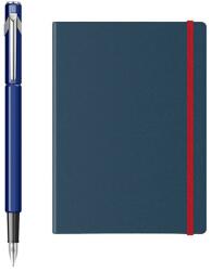 Caran d'Ache Set Stilou Caran D Ache 849 albastru si Notes Velvet A5 cu elastic (PACHETPARKER52(1))