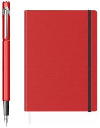 Caran d'Ache Set Stilou Caran D Ache 849 rosu + Notes Velvet A5 cu elastic (PACHETPARKER52(6))