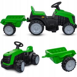 Coil Akkumulátoros Traktor Pótkocsival Gyerekeknek Traktor Jármű Pótkocsi Zi (C0358-GREEN)