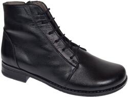 Ciucaleti LUX Ghete dama casual din piele naturala cu siret si fermoar NA160 Negru, marimea 40