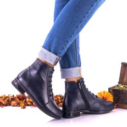 Ciucaleti LUX Ghete dama casual din piele naturala bleumarin cu siret si fermoar NA160BL, marimea 37