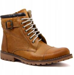  Kozak bélelt bőr bokacsizma, rőtbarna, Size 42 (BUTY 910MP KR 45 -)