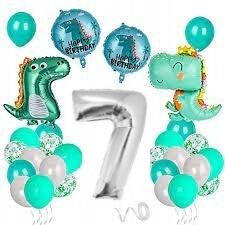  Szülinapi Dekoráció Balon Szett 7. Szülinapra Dinoszaurusz Zöld Nagy