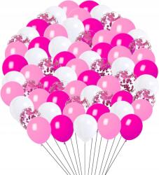 Nagy 60 Db-os Lufi Szett Rózsaszín Gyerek Szülinap