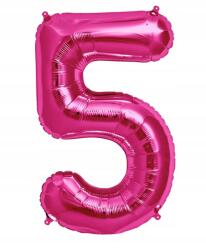 Amazon Nagy Fólia Lufi Születésnapra 5-ÖS Szám Intenzív Rózsaszín 40CM