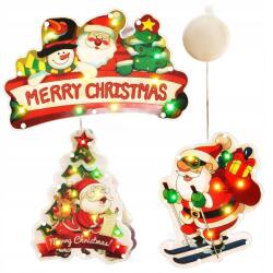 3x Karácsonyi Ledablakdísz, Színes, Elemes (296254282)