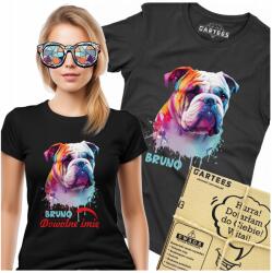 Gartees Női Póló Nyomtatott Személyre Szabott Név Kisállat Fajta Angol Bulldog