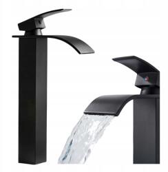 Ari Fürdőszobai Csaptelep Álló Mosdó Vízesés Magas Csaptelep Sárgaréz Fekete (Bateria Umywalkowa 0000462)