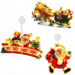  3x Karácsonyi Ledablakdísz, Színes, Elemes (307548834)