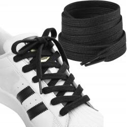 Cipőfűző Pamut Cipőfűző Lapos 8 mm Fekete 130 cm 2 db (Sznurówki Bawełniane Sznurowadła DO BUTÓW)