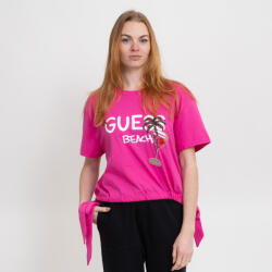 Guess ss nodo crop tee xs | Femei | Tricouri | Roz | E4GI03I3Z14-BOPI