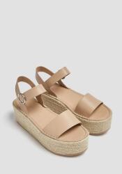  Pull & Bear Camel Platform Szandál, Size 39, bézs, műanyag felsőrész, platform sarok (566675)