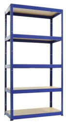 Hobbytools. ro Raft metalic cu 5 polițe din lemn 750x350x1800 mm max. 175 kg/poliță, montaj rapid cu cleme, albastru (HOBH10031326) Raft