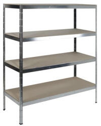 Hobbytools. ro Raft metalic cu 4 polițe din lemn 1600x600x1800 mm max. 250 kg/poliță, montaj rapid cu cleme (hobh6040962) Raft
