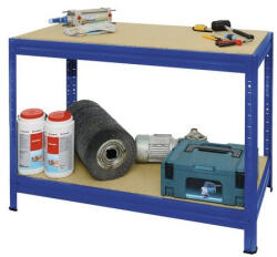 Hobbytools. ro Raft metalic cu 2 polițe din lemn Profi 870x600x1200 mm max. 300 kg/poliță, montaj rapid cu cleme (masă de lucru) (hobh10131478) Raft