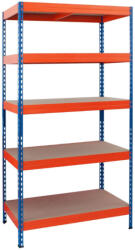 Hobbytools. ro Raft metalic depozitare 192 x 100 x 50 cm, portocaliu + albastru, 300 kg/polita (HOBHded1047957) Raft