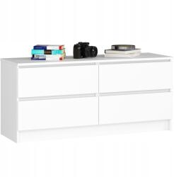 AKORD Kips komód, 4 fiók, fehér, kopásálló laminált lap (OP0LK-120SZ4-BIA)
