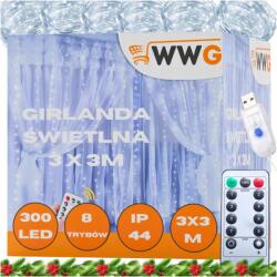  Karácsonyfa Fényfüggöny Füzér 300 Led Meleg 3m Usb Karácsonyi (529)