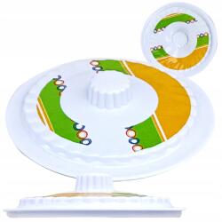  Műanyag Fedő 16CM Kerek Sárga-zöld Szilárd Fedél Fogantyúval (048-668)