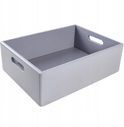 Creative Deco Szürke fa doboz fogantyúkkal, ajándékokhoz, játékokhoz, 40x30x13 cm (X001K72FM1)