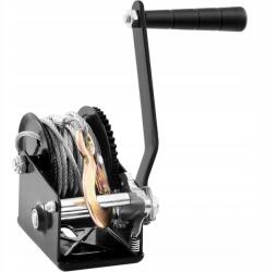  800 fontos kézi csörlő, 10 méteres acélkábellel, kétirányú racsnis, utánfutóhoz, csónakhoz, ATV-hez