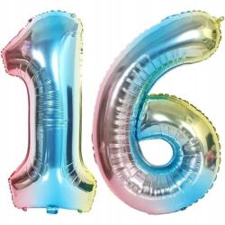 Amazon Dekoráció Léggömb Szám 16 Színes Szivárvány 86cm Születésnap Party Évforduló