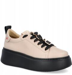 CheBello Bőr sportcipő díszekkel Chebello 4596 Bézs-fekete 39 (CHEBELLO 4596-302-000-PSK-S251)