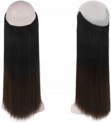  Szintetikus Hajhosszabbítás Egyenes Felcsatolható Ombre Sötétbraun 46cm (248395329)