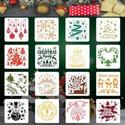  16 db Sablon Rajzoláshoz, Festéshez, Díszítéshez Karácsonyi Ünnepek 13x13 cm (311563352)