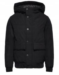 Jack&Jones Fekete Kapucnis Kabát Zsebekkel (6L) (555624)