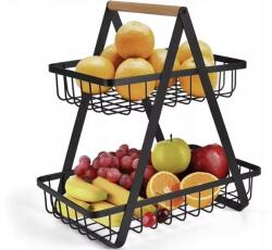 Gockowiak Gyümölcskosár Zöldség Kosár Kétszintes Nagy Fém Patera Dekoratív Loft (MG330586)