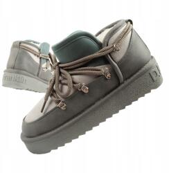 Női téli hótaposó cipő D. Franklin méret40 divatos bélelt bakancs szürke (DFSH370014-GREY)