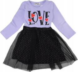 Atabay Hosszú Ujjú Pamut Ruha, tüll, Love, Size 92/98