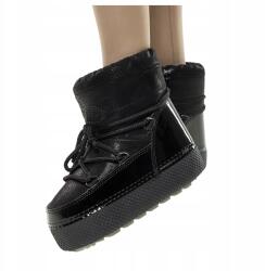 Casu Hótaposó Női Fekete Platformos Bokacsizma Díszes Fűzős R 41/42 (7089590000419)