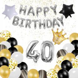  40. Születésnapi Léggömb Szett Happy Birthday