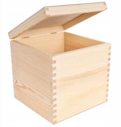 Creative Deco Kisméretű fa doboz decoupage technikával, fedővel, ajándéknak, órának, 16x16x16 cm (X000V8D74Z)