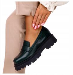 Casu Mokaszin Zöld Bőr Női Futótalp Elegáns R 39 (7090040000392)