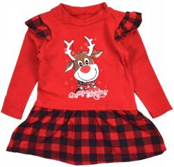 Atabay Karácsonyi Pamut Ruha, fodros, rénszarvas, 116/122 méret