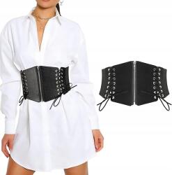  Női Fűző Fekete, Megkötős, Cipzáras, Széles Derékpánttal M (353522905)