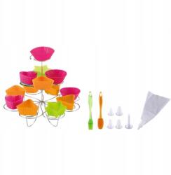 Renberg Cukrászkészlet: muffin sütőformák állvánnyal kiegészítők (rb-3659)