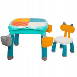 Coil Multifunkciós asztal, Lego kockákhoz, 2 az 1-ben, szék, pasztell színekben, Coil (C0620)