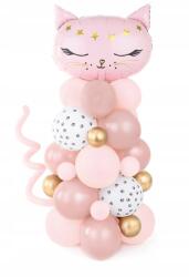 Party Deco Rózsaszín Macska Léggömb Cs bouquet 1. Születésnapra, Partyra