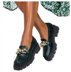 Casu Bőr Női Mokaszin Zöld Platform Bebújós Termék Lengyel 39-es (7089980000395)