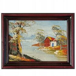 Fali Kép 16x12, 5cm Házikó Tó Keret Kézzel Festett No. 3 (WZÓR 3)